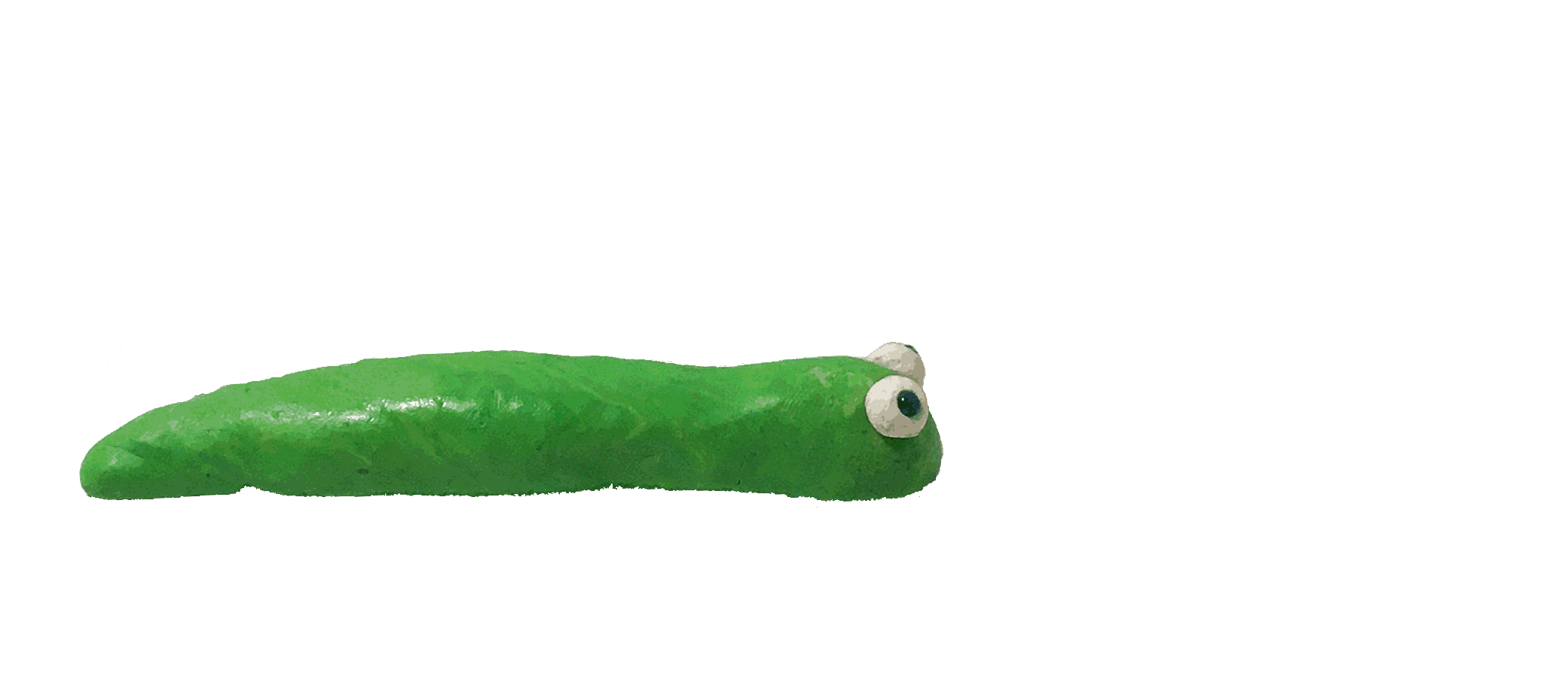 a green worm sliding to the right.